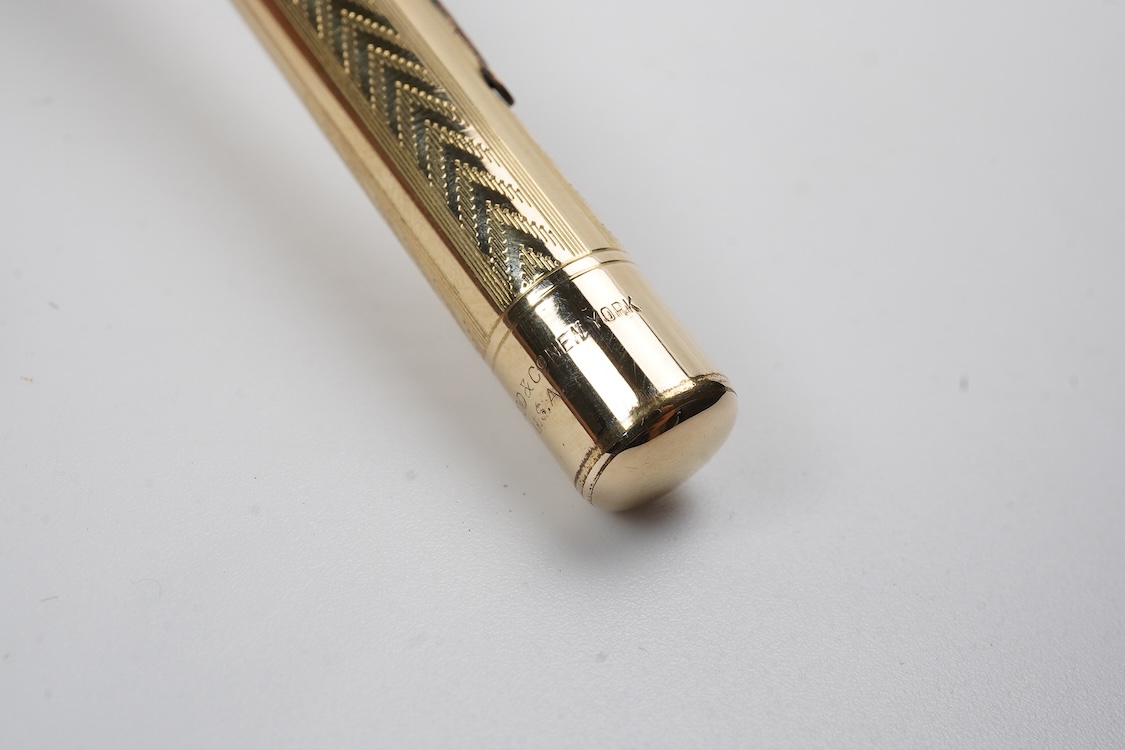 A Mabie Todd & Co. Swan gold filled lever filler, Made in USA with No.2 14ct. flexible nib